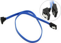 Кабель (интерфейсный, Serial  ATA, 30 см., угловой с защелкой, синий)