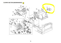 Редуктор Ricoh B0393310 (с мотором, бутылки тонера, Ricoh Aficio 1015/1018, разбор)